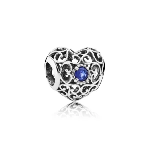 (Bild für) PANDORA September Signature Herz-Geburtsstein-Charm - 791784SSA