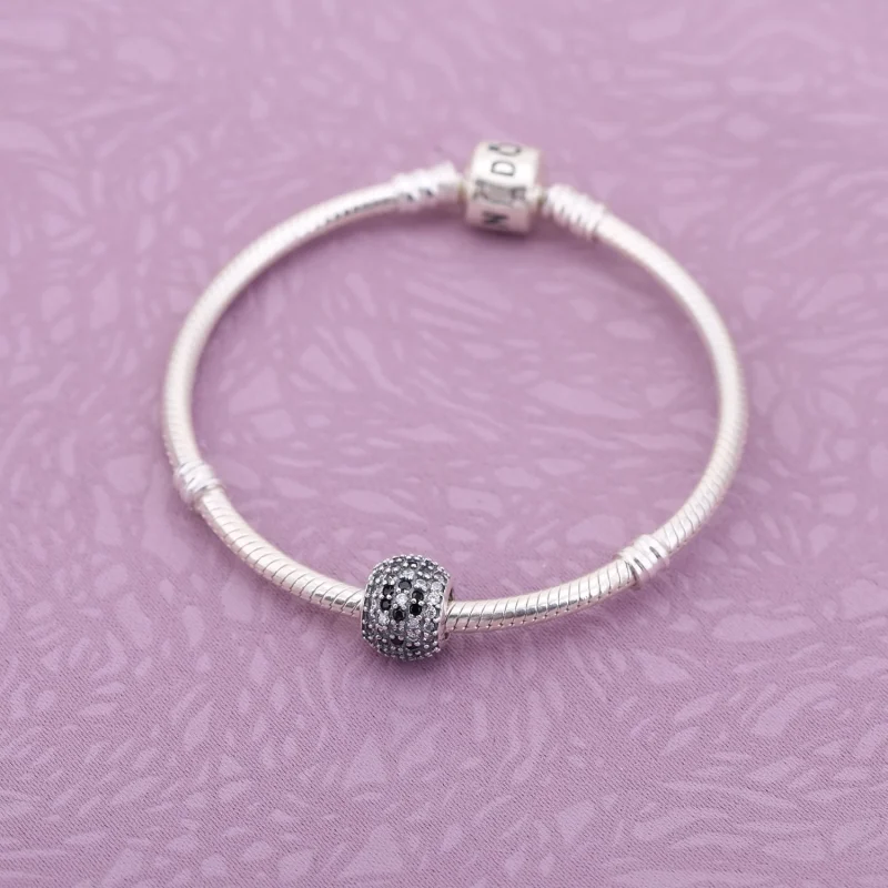 (Bild für) PANDORA Shimmering Blossom, schwarzer kristallklarer Cz-Charm - 791170NCK - Ansicht 2