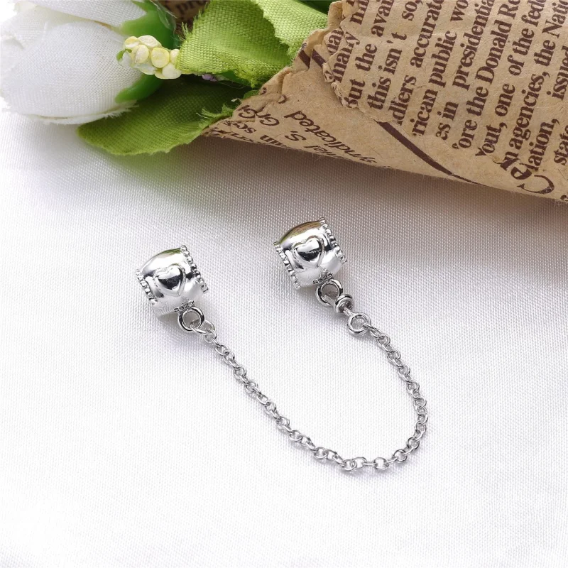 (Bild für) PANDORA Sicherheitskette mit geprägten Herzen 796457CZ - 796457CZ - Ansicht 3