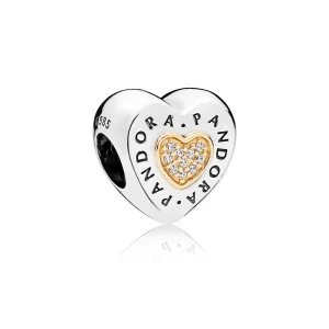(Bild für) PANDORA Signature Heart Clear CZ Charm - 796233cz