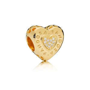 (Bild für) PANDORA Signature Herz-Charm, PANDORA Shine™ und klare CZ - 767375CZ