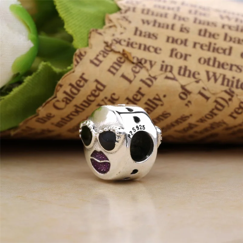 (Bild für) PANDORA Stay Cool Charm, schwarze und violette Emaille und klare CZ - 797184CZ - Ansicht 3