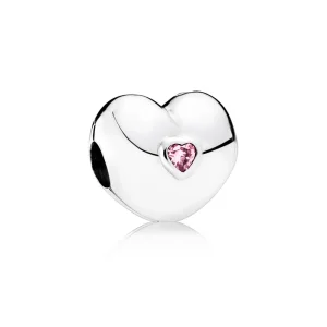 (Bild für) PANDORA Steady Heart Clip, Pink CZ - 791981PCZ