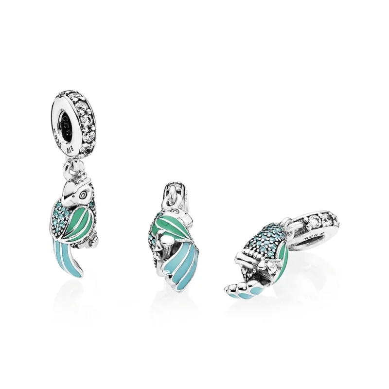 (Bild für) PANDORA Tropischer Papagei-Anhänger-Charm - 791903ENMX - Ansicht 2