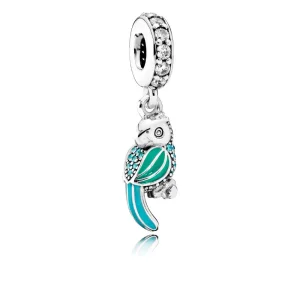 (Bild für) PANDORA Tropischer Papagei-Anhänger-Charm - 791903ENMX
