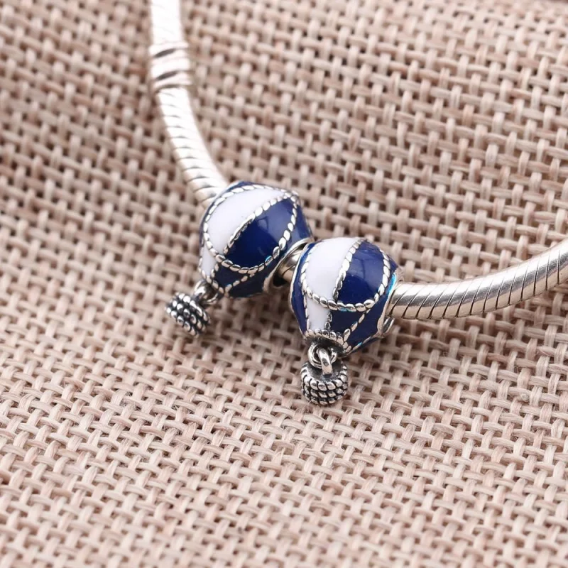 (Bild für) PANDORA Up and Away, blau-weißer Emaille-Anhänger - 791145ENMX - Ansicht 2