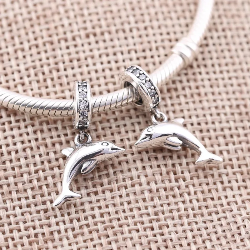 (Bild für) PANDORA Verspielter Delphin-Anhänger-Charm - 791541CZ - Ansicht 2