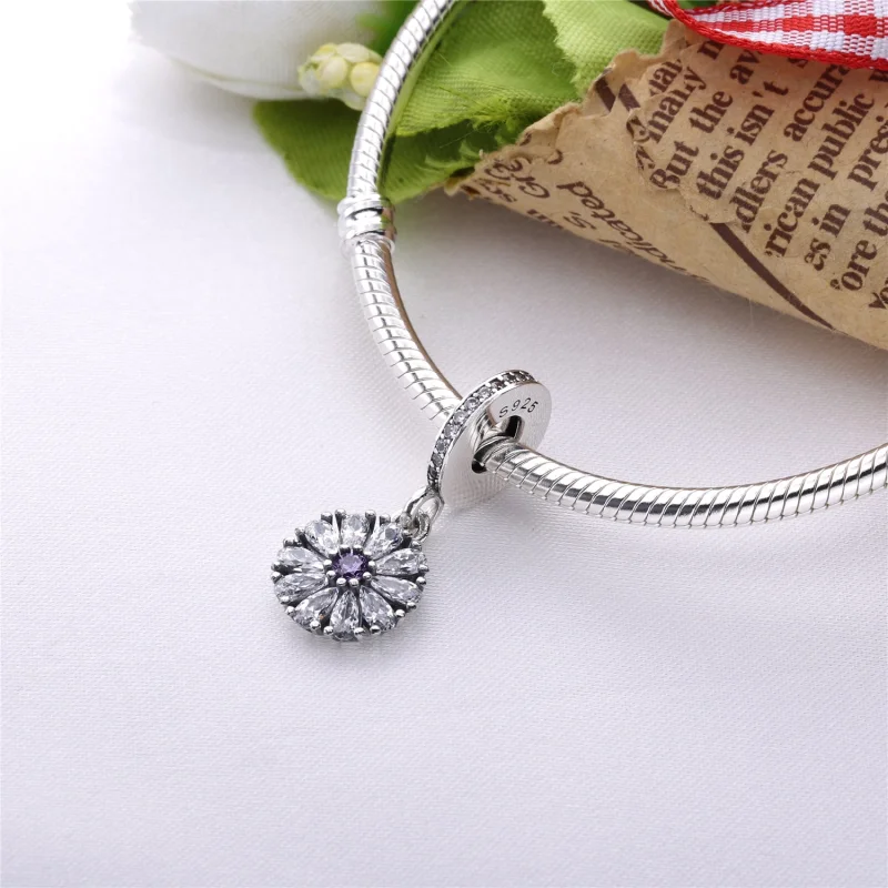 (Bild für) PANDORA verzierter Blumen-Anhänger, 14 K Gold, klare CZ - 751002CZ - Ansicht 4