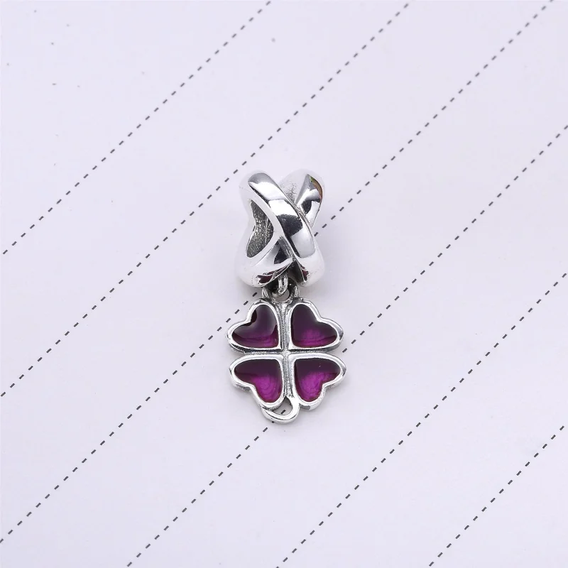 (Bild für) PANDORA Vierblättriges Kleeblatt-Anhänger, Fuchsia-Emaille - 790572EN07 - Ansicht 2