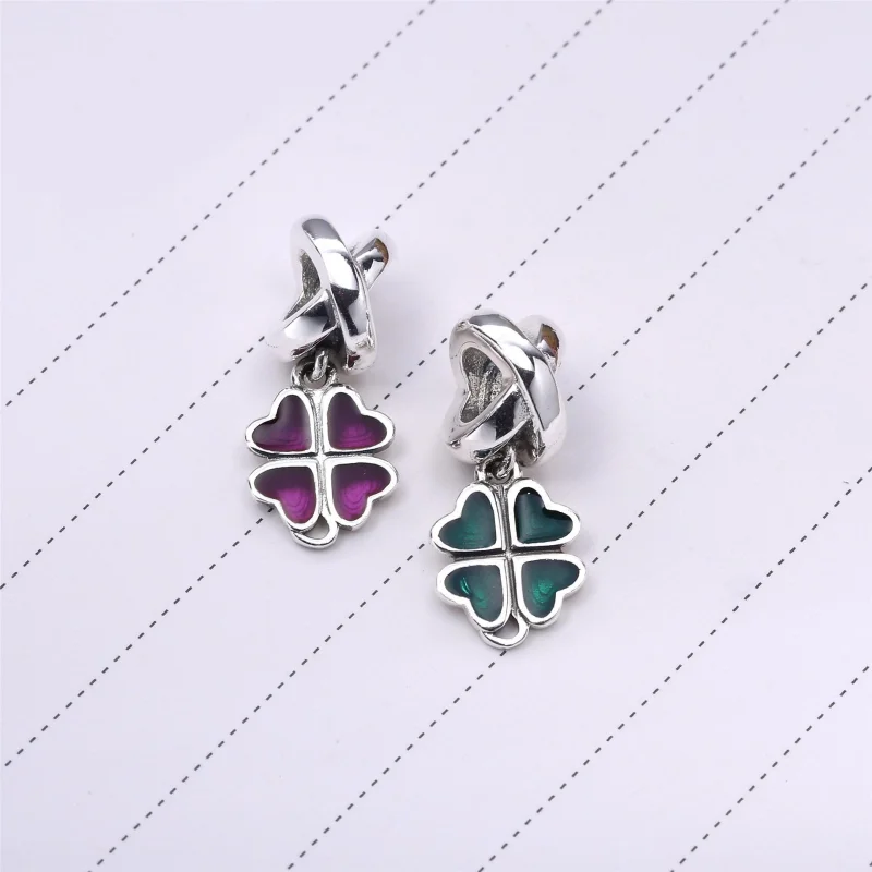 (Bild für) PANDORA Vierblättriges Kleeblatt-Anhänger, Fuchsia-Emaille - 790572EN07 - Ansicht 4