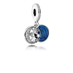 (Bild für) PANDORA Vintage Nachthimmel-Anhänger, schimmernde mitternachtsblaue Emaille mit klaren CZ - 791993CZ