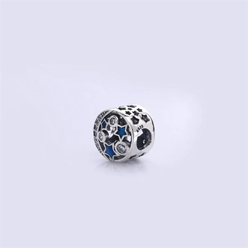 (Bild für) PANDORA Vintage Nachthimmel Charm, schimmernde nachtblaue Emaille mit klarem CZ - Ansicht 4