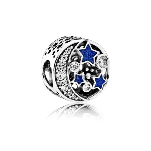 (Bild für) PANDORA Vintage Nachthimmel Charm, schimmernde nachtblaue Emaille mit klarem CZ - 791992CZ