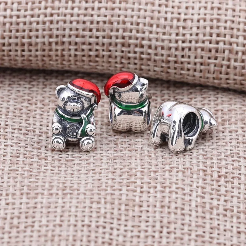 (Bild für) PANDORA Weihnachts-Teddybär-Charm - 791391ENMX - Ansicht 2