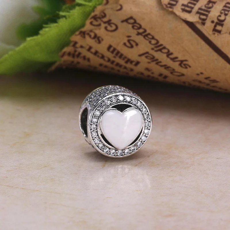 (Bild für) PANDORA Wonderful Love Charm, zartrosa Emaille mit klaren CZ - 792034CZ - Ansicht 2