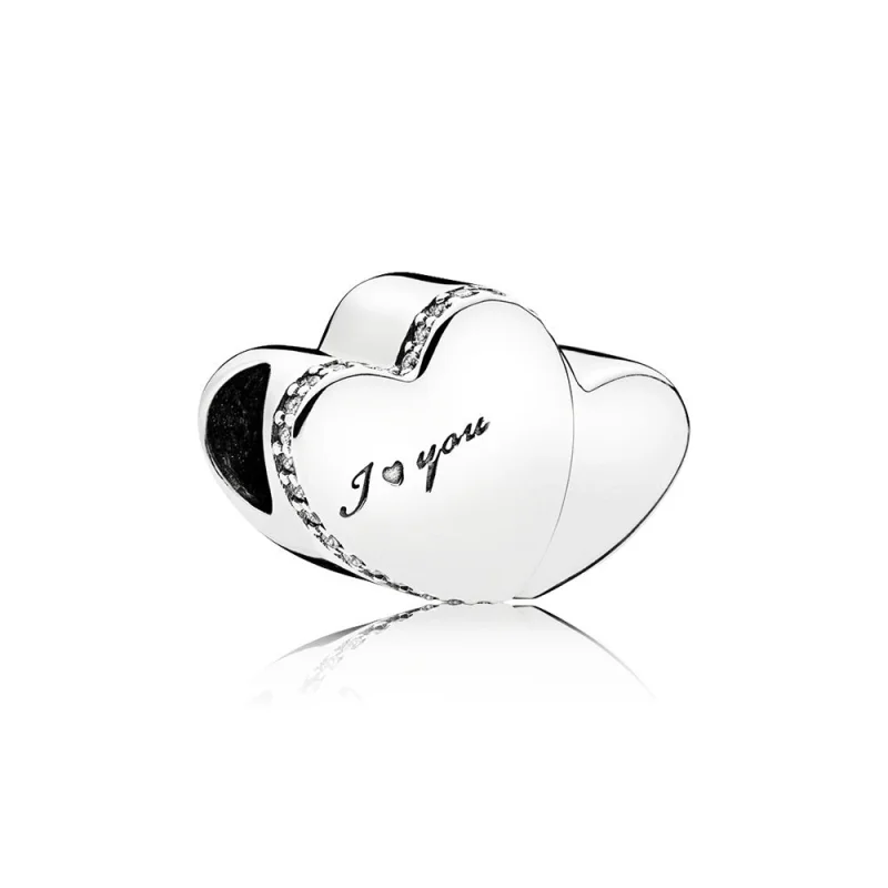 (Bild für) PANDORA Zwei-Herzen-Charm, klare CZ - 796560CZ - Ansicht 2