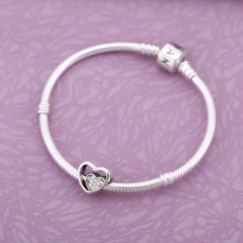 (Bild für) PANDORA Zwei Herzen in einem Charm - 791806CZ - Ansicht 2