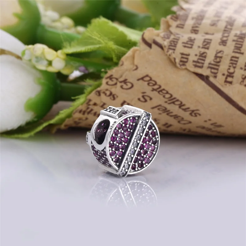 (Bild für) Schimmernder Geschenkanhänger von PANDORA, roter, klarer CZ - 792006CZR - Ansicht 3