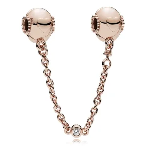 (Bild für) Sicherheitskette mit geprägten Herzen, PANDORA Rose™ und klare CZ - 787636CZ