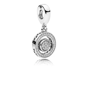 (Bild für) Spinning PANDORA Signature Dangle Charm, klare CZ - 797430CZ
