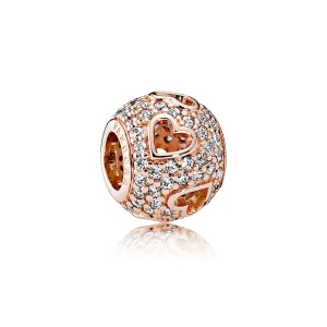 (Bild für) Tumbling Hearts Charm, PANDORA Rose™ Clear CZ - 781426CZ