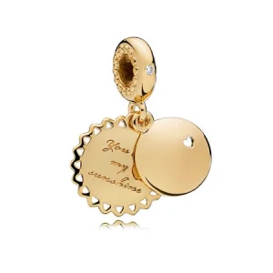 (Bild für) „You Are My Sunshine“-Anhänger, PANDORA Shine™, gelbe Emaille mit klarem CZ - 767066EN158