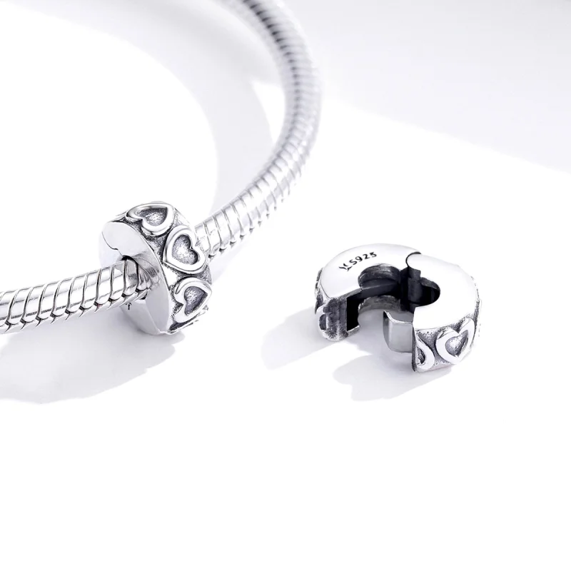 (Bild für) Silberner Vintage-Relief-Clip im Pandora-Stil - SCC1557 - Ansicht 2