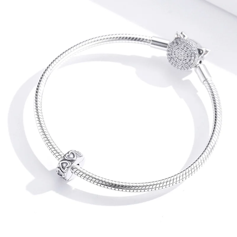 (Bild für) Silberner Vintage-Relief-Clip im Pandora-Stil - SCC1557 - Ansicht 3