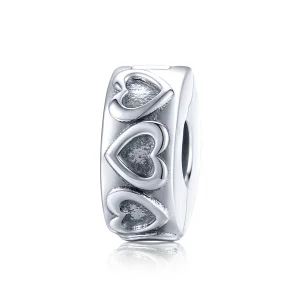 (Bild für) Silberner Vintage-Relief-Clip im Pandora-Stil - SCC1557