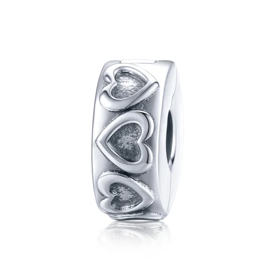 (Bild für) Silberner Vintage-Relief-Clip im Pandora-Stil - SCC1557