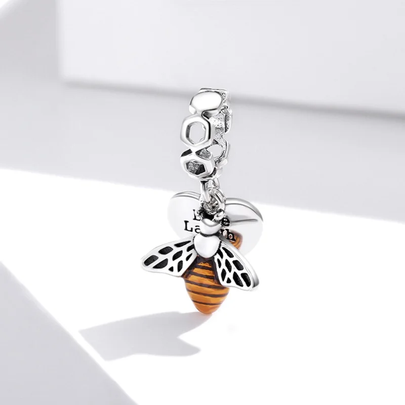 (Bild für) Baumelnde Bienen und Herzen im Pandora-Stil - BSC495 - Ansicht 2