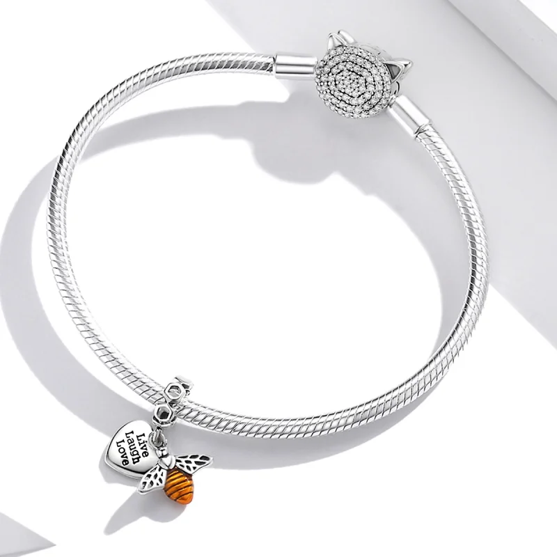 (Bild für) Baumelnde Bienen und Herzen im Pandora-Stil - BSC495 - Ansicht 3