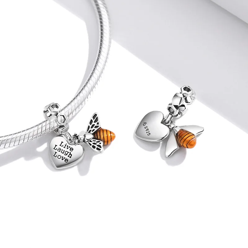 (Bild für) Baumelnde Bienen und Herzen im Pandora-Stil - BSC495 - Ansicht 4