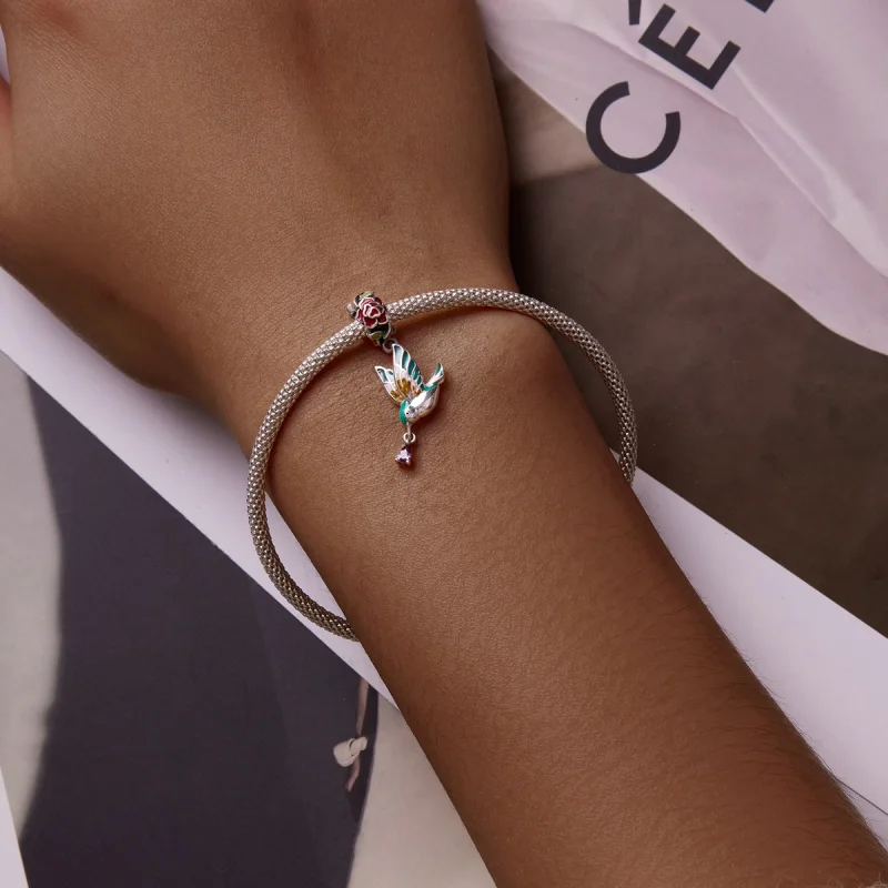 (Bild für) Baumelnde Blumen und Vögel im Pandora-Stil - SCC2195 - Ansicht 5