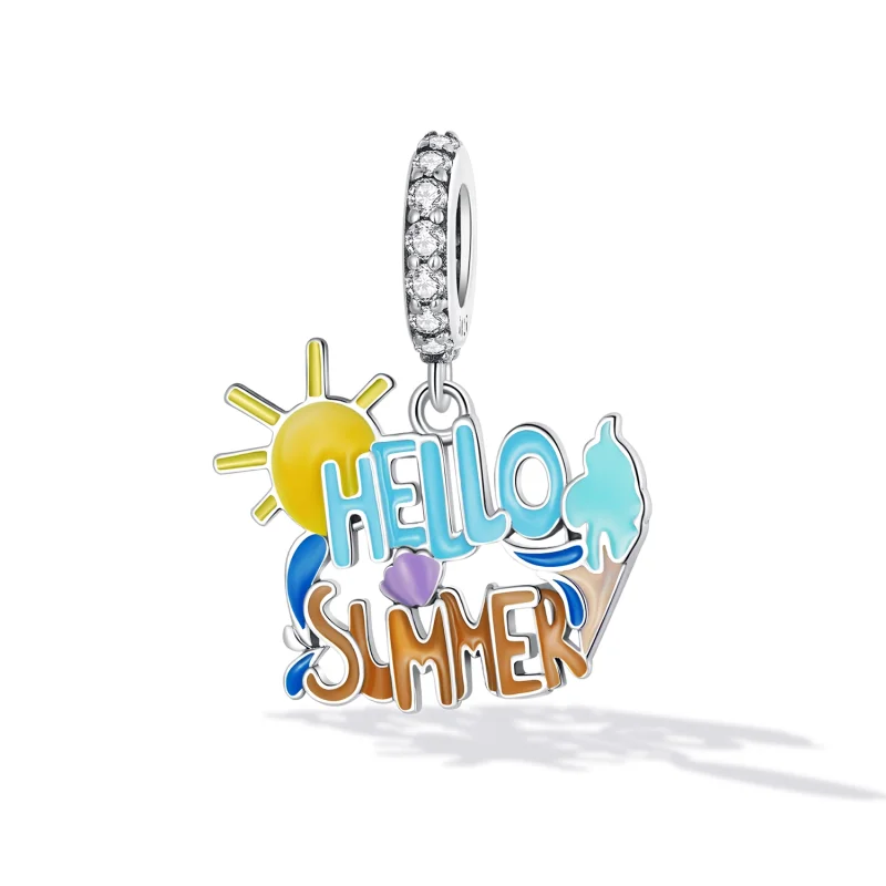 (Bild für) Baumelndes Schild „Hello Summer“ im Pandora-Stil - SCC2222 - Ansicht 2
