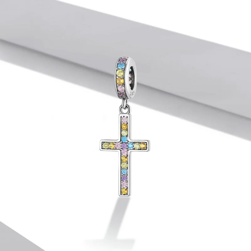 (Bild für) Bunter Kreuz-Anhänger im Pandora-Stil - SCC2156 - Ansicht 2