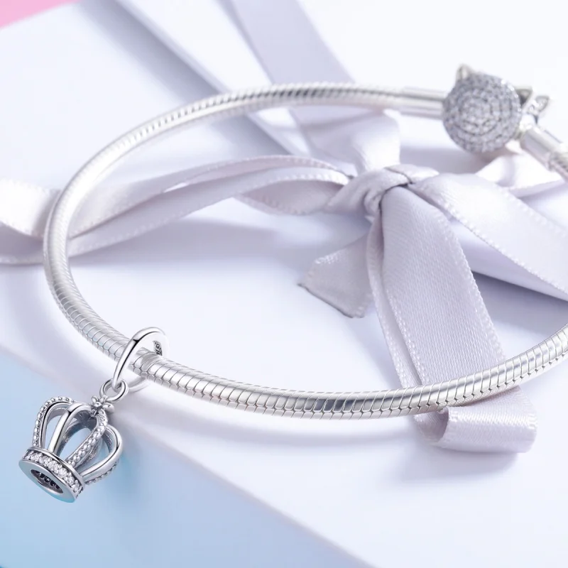 (Bild für) Eleganter Kronen-Anhänger im Pandora-Stil aus Silber - SCC781 - Ansicht 3