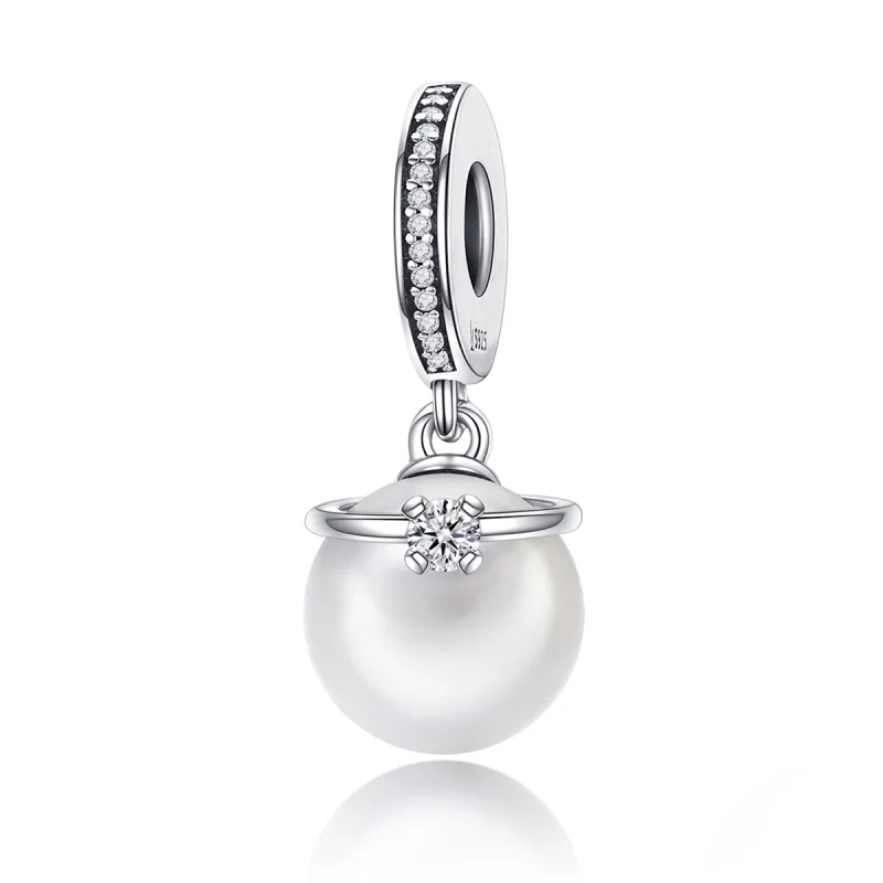 (Bild für) Eleganter Perlenanhänger im Pandora-Stil aus Silber - SCC137 - Ansicht 2