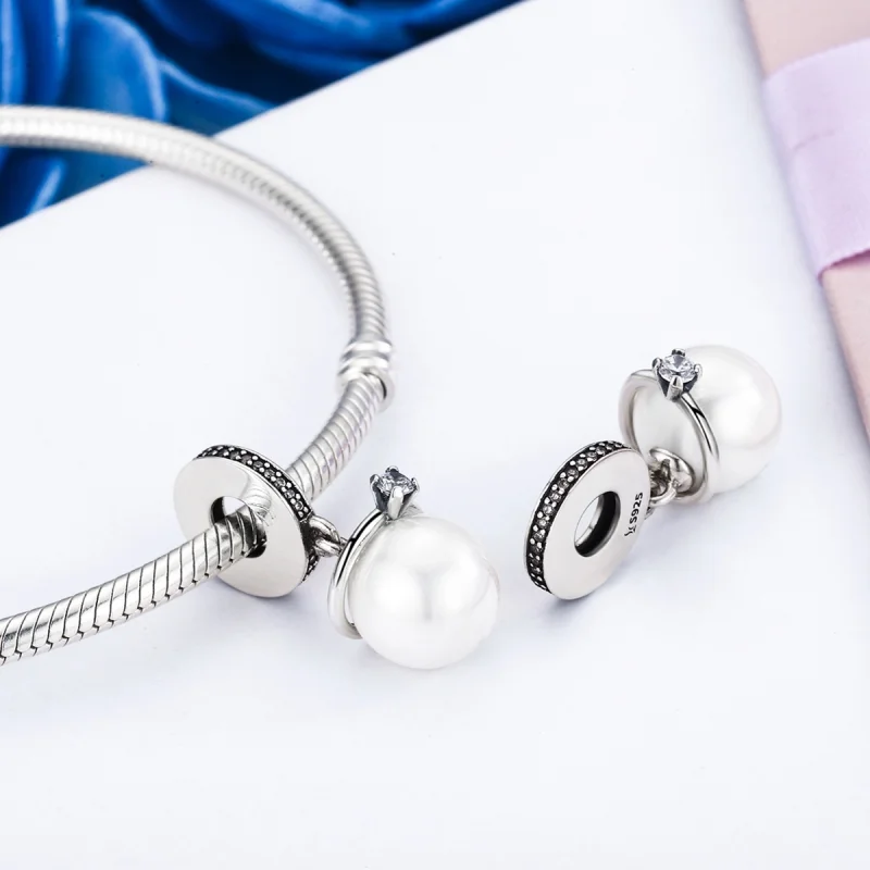 (Bild für) Eleganter Perlenanhänger im Pandora-Stil aus Silber - SCC137 - Ansicht 4