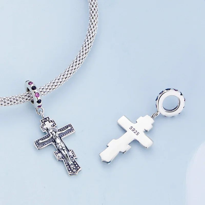 (Bild für) Jesus-Kreuz-Anhänger im Pandora-Stil - BSC668 - Ansicht 4