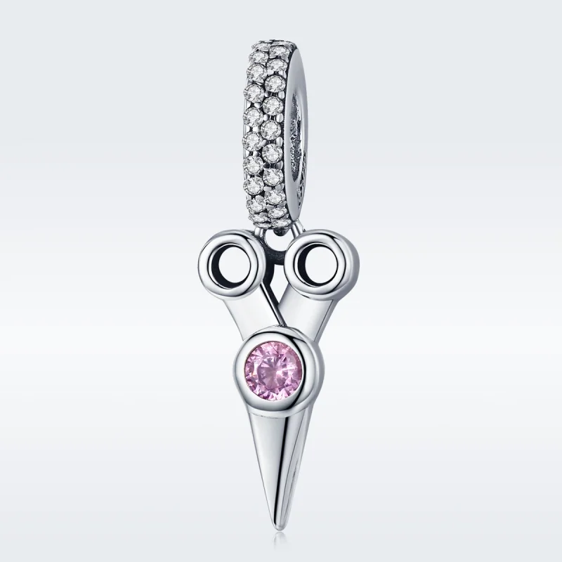 (Bild für) Kleine silberne Friseurschere im Pandora-Stil zum Aufhängen - SCC656 - Ansicht 2
