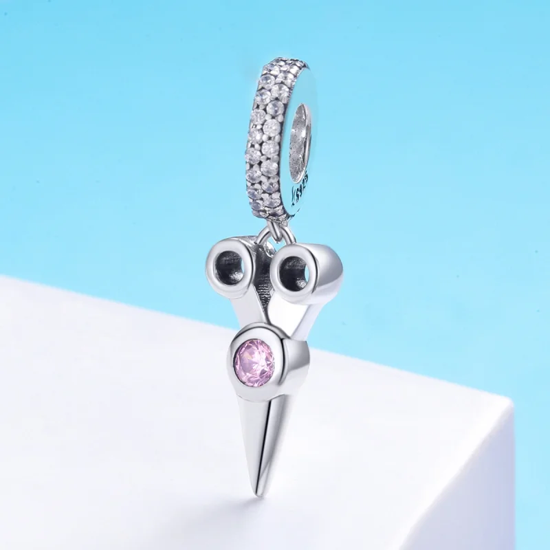 (Bild für) Kleine silberne Friseurschere im Pandora-Stil zum Aufhängen - SCC656 - Ansicht 3