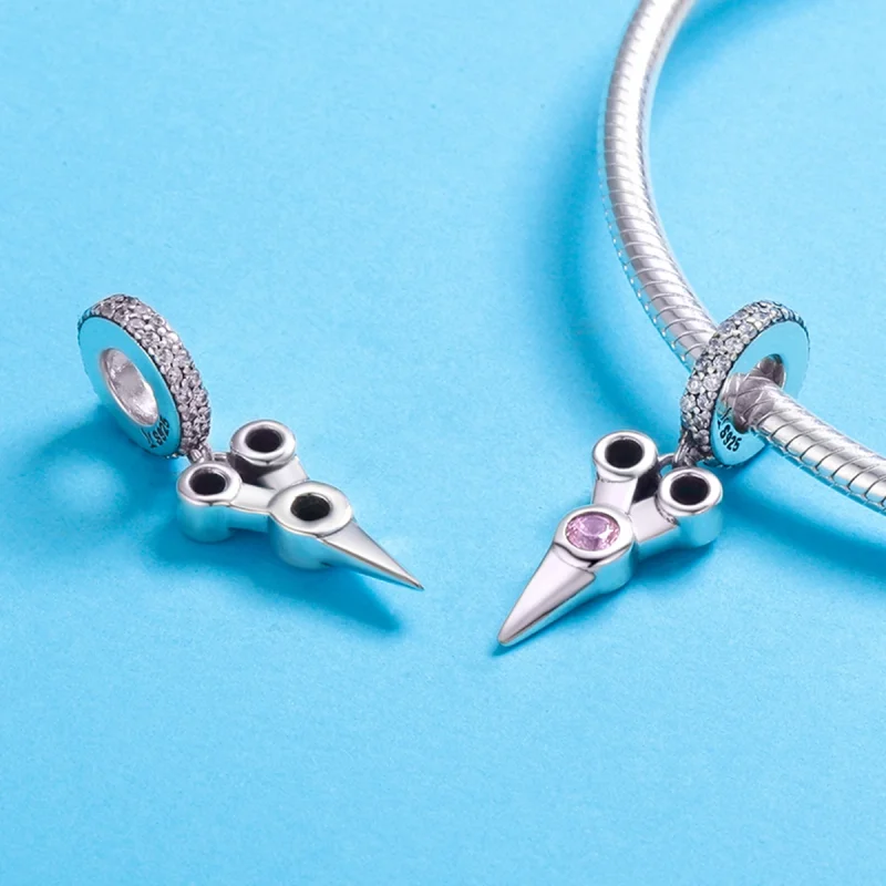 (Bild für) Kleine silberne Friseurschere im Pandora-Stil zum Aufhängen - SCC656 - Ansicht 5