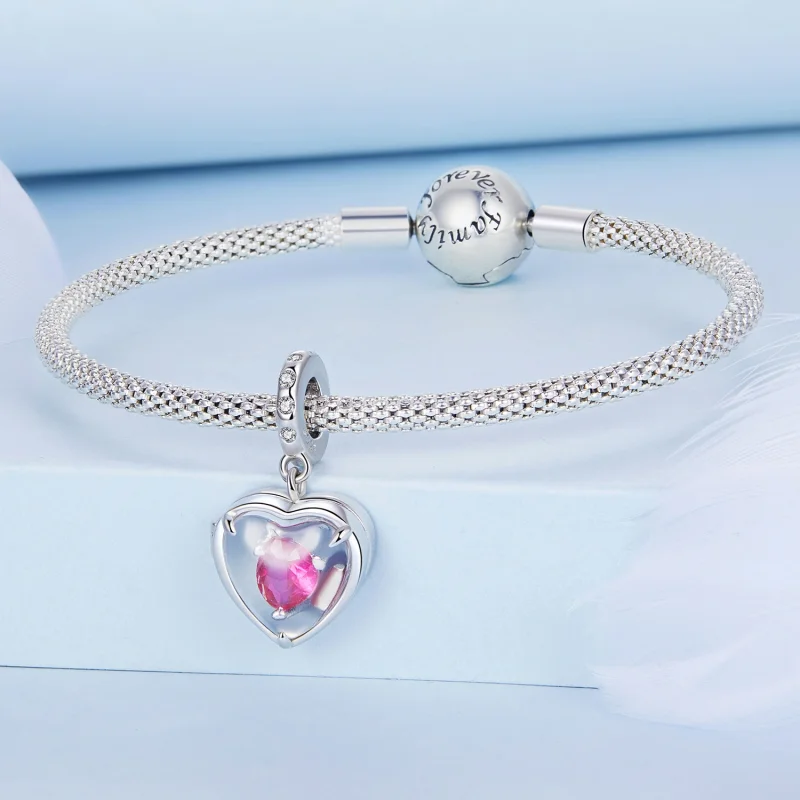 (Bild für) Medaillon „Ich liebe dich“ im Pandora-Stil, baumelnd - BSC681 - Ansicht 3