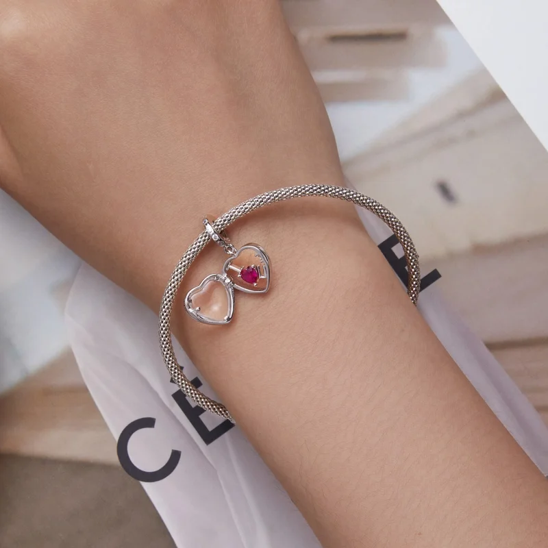 (Bild für) Medaillon „Ich liebe dich“ im Pandora-Stil, baumelnd - BSC681 - Ansicht 6