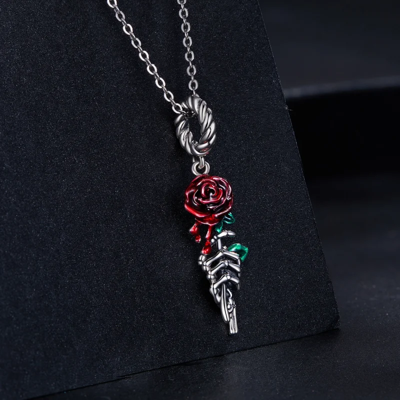 (Bild für) Ohrhänger mit scharlachroter Rose im Pandora-Stil - SCC2404 - Ansicht 2