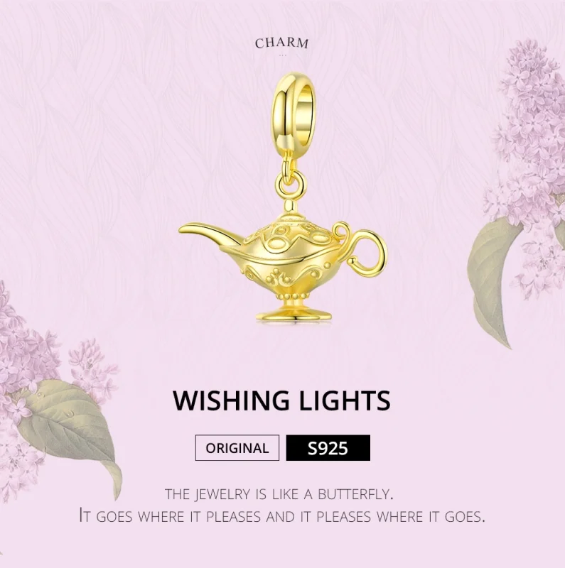 (Bild für) 18-karätig vergoldeter Magic Lamp-Anhänger im Pandora-Stil - SCC1819 - Ansicht 6