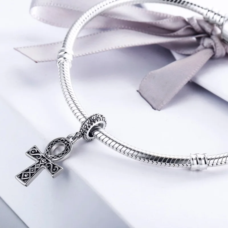 (Bild für) Pandora-Stil Silber Das Kreuz der Kraft des Retro-Glaubens baumeln - SCC185 - Ansicht 4