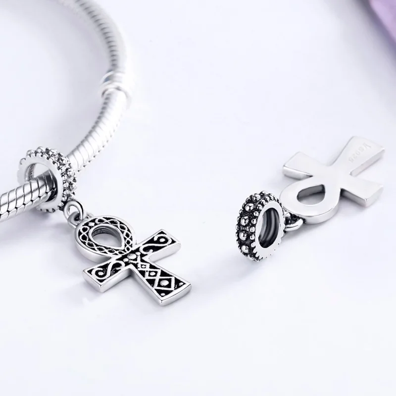 (Bild für) Pandora-Stil Silber Das Kreuz der Kraft des Retro-Glaubens baumeln - SCC185 - Ansicht 5