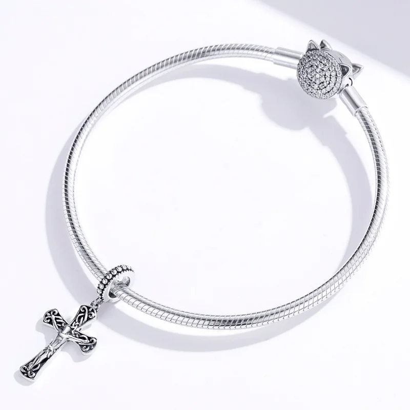 (Bild für) Pandora-Stil Silber Das Kreuz von Jesus baumeln - SCC1407 - Ansicht 3